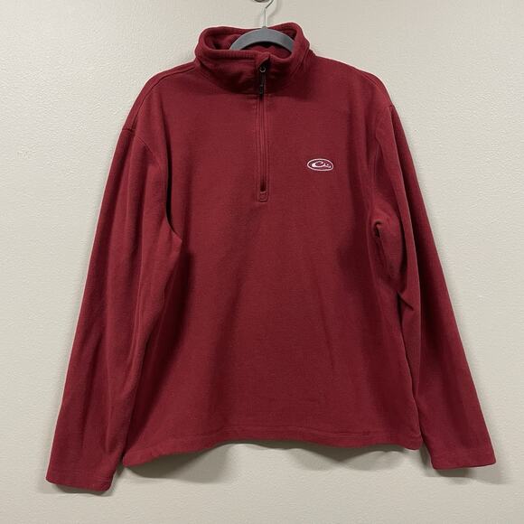 Drake Waterfowl Men’s 1/4 Zip Fleece Pullover Sz Medium Waterfowler Red - Picture 1 of 7